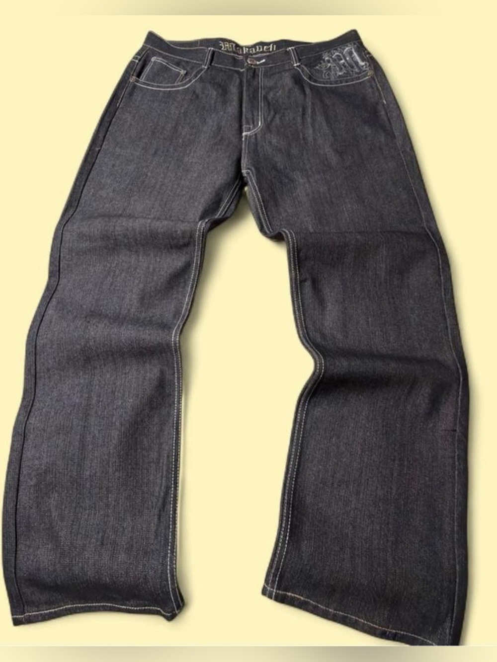Makaveli Branded Baggy Vintage Y2K Jeans Black - Picture 2 of 8